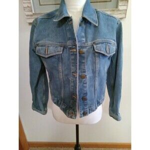 Liz Claiborne Blue Jean Denim Women's Jacket Petite Small Coat 100% cotton